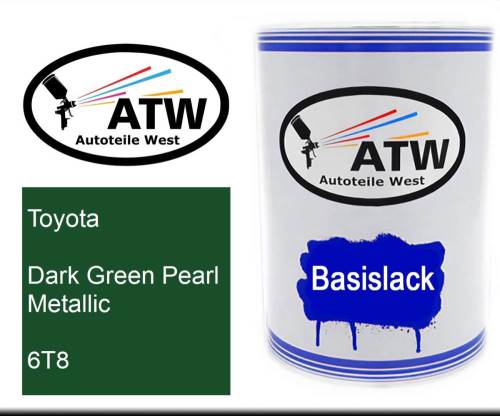 Toyota, Dark Green Pearl Metallic, 6T8: 500ml Lackdose, von ATW Autoteile West.